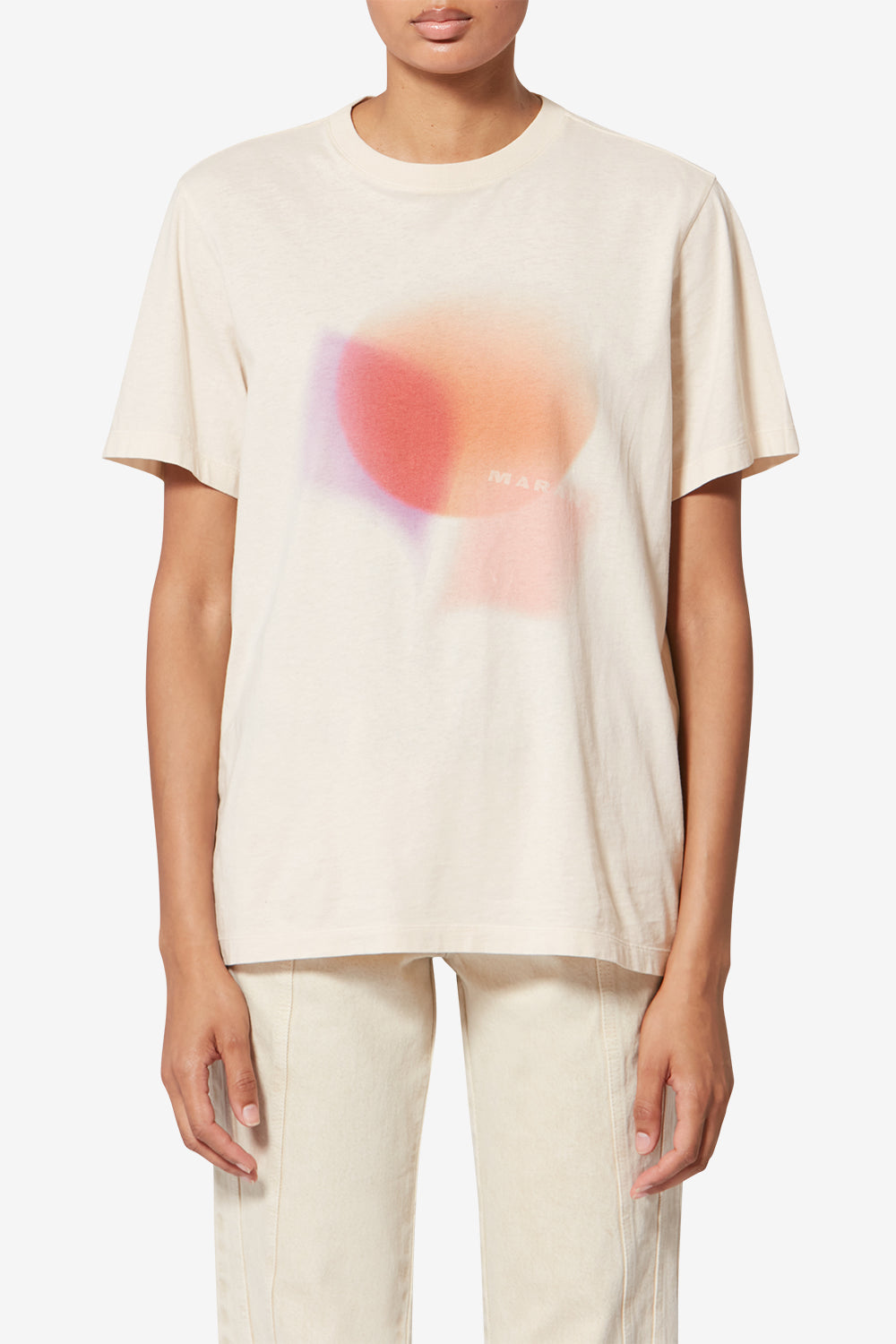 T-shirt zewel en coton imprimé - Écru - Woman - 4