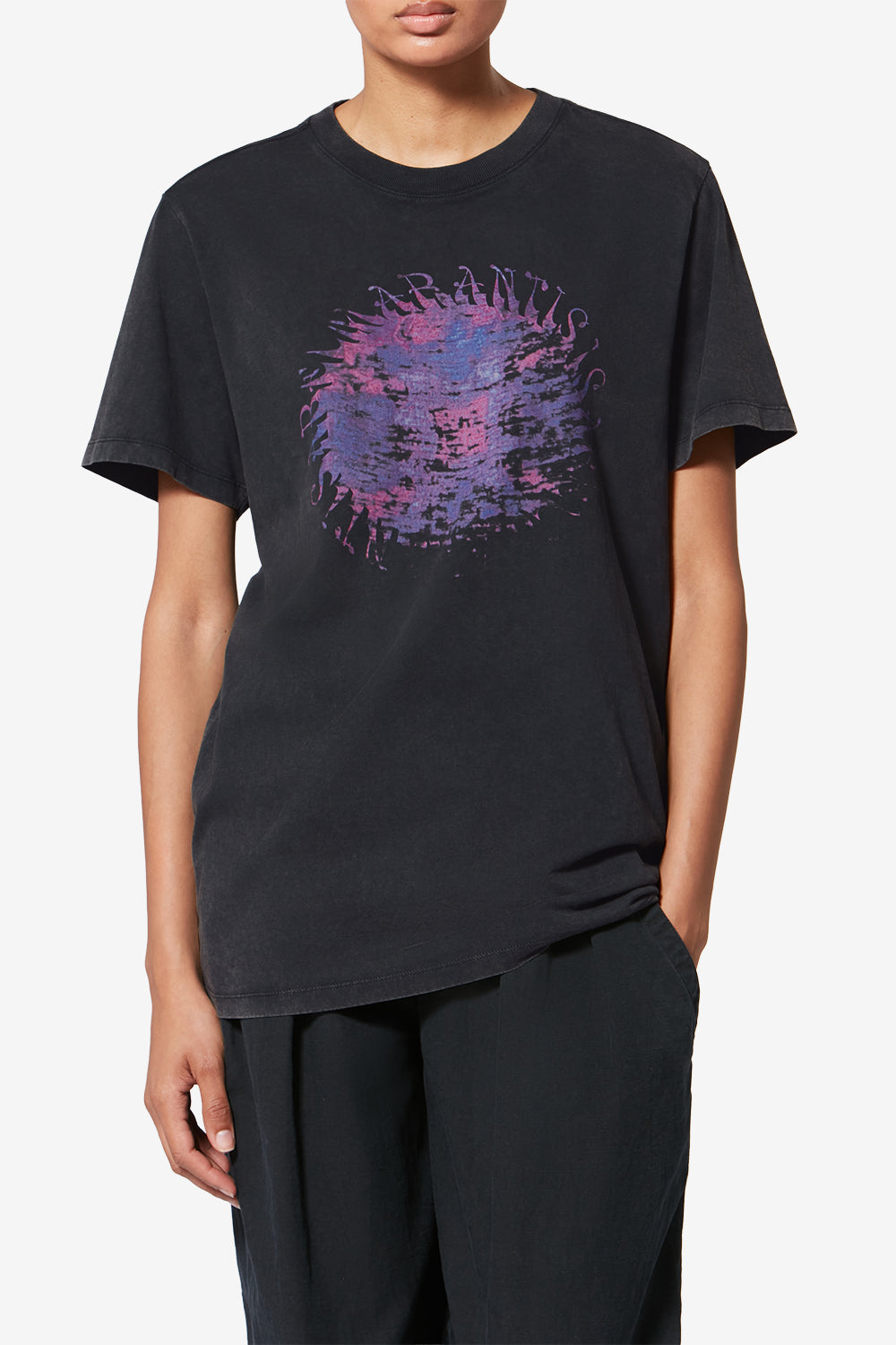 Zoeline printed cotton t-shirt - Black - Woman - 4