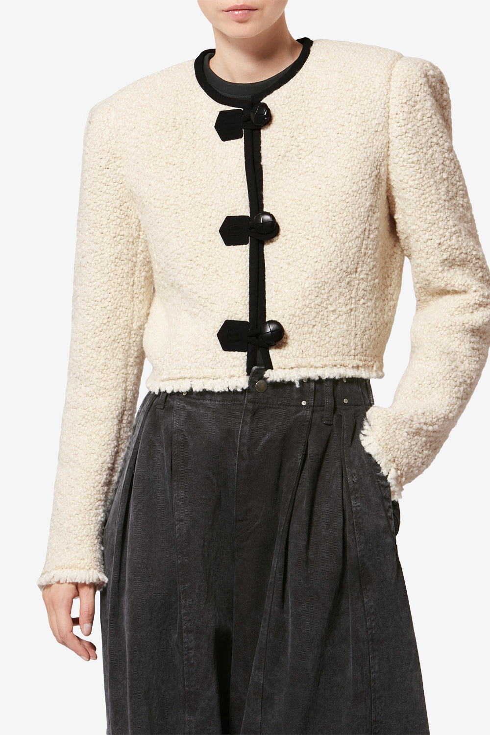 Gradilia bouclé wool jacket - Ecru - Woman - 4