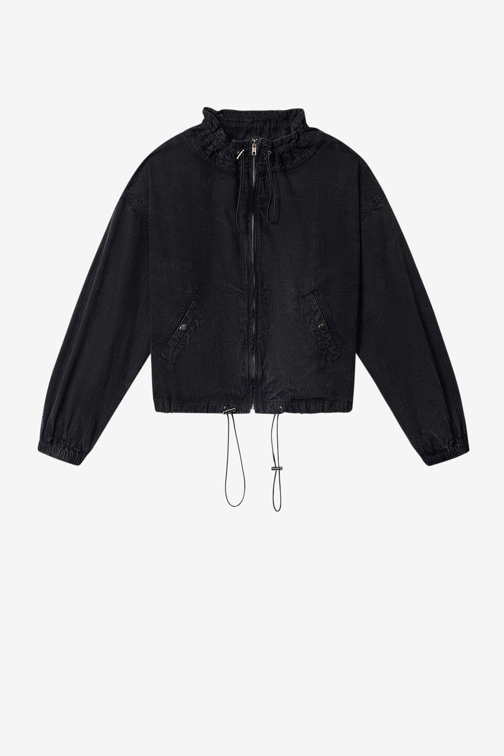 Plume short chambray jacket - Black - Woman - 1