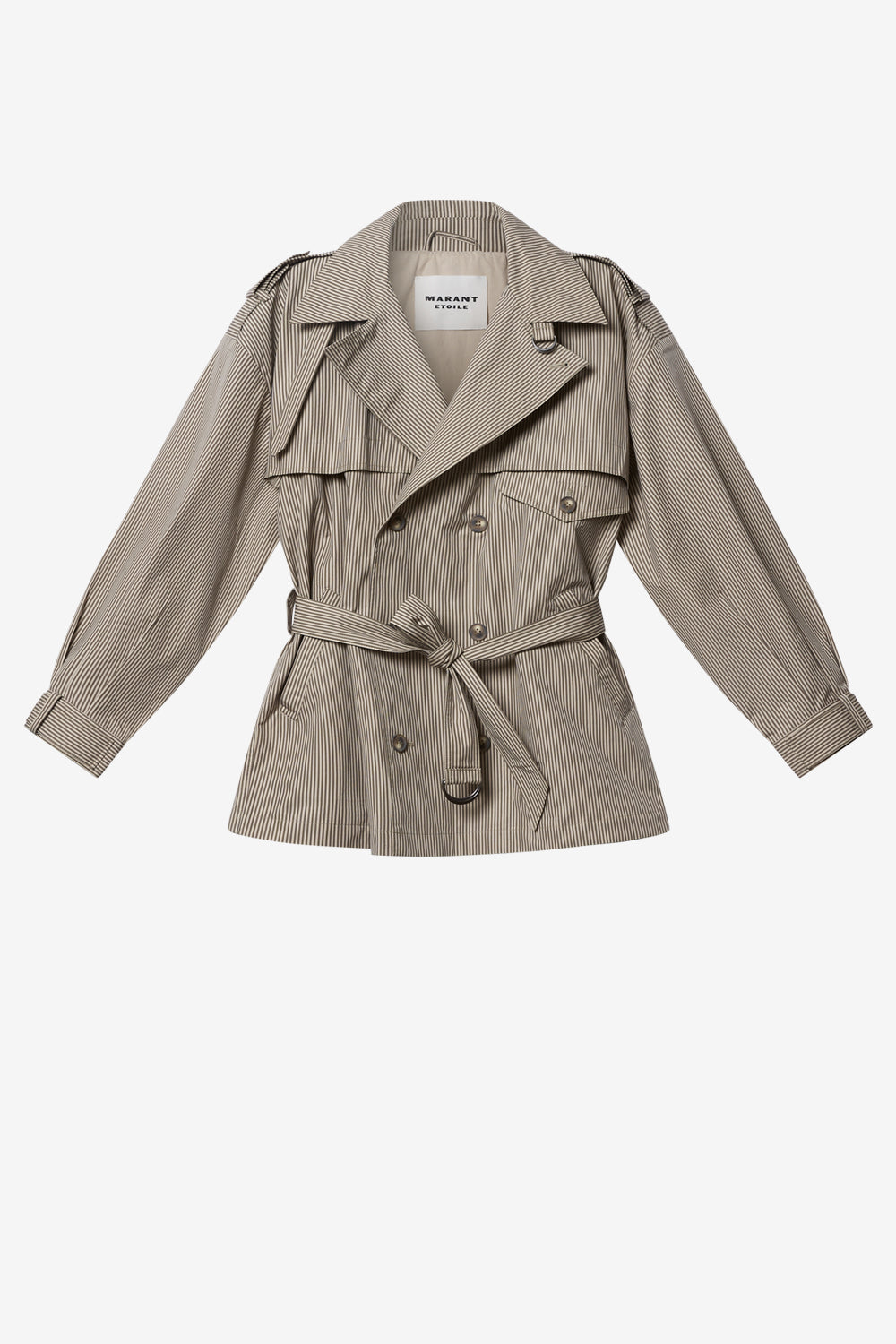 Veste claya en coton rayé - Beige-kaki - Woman - 1