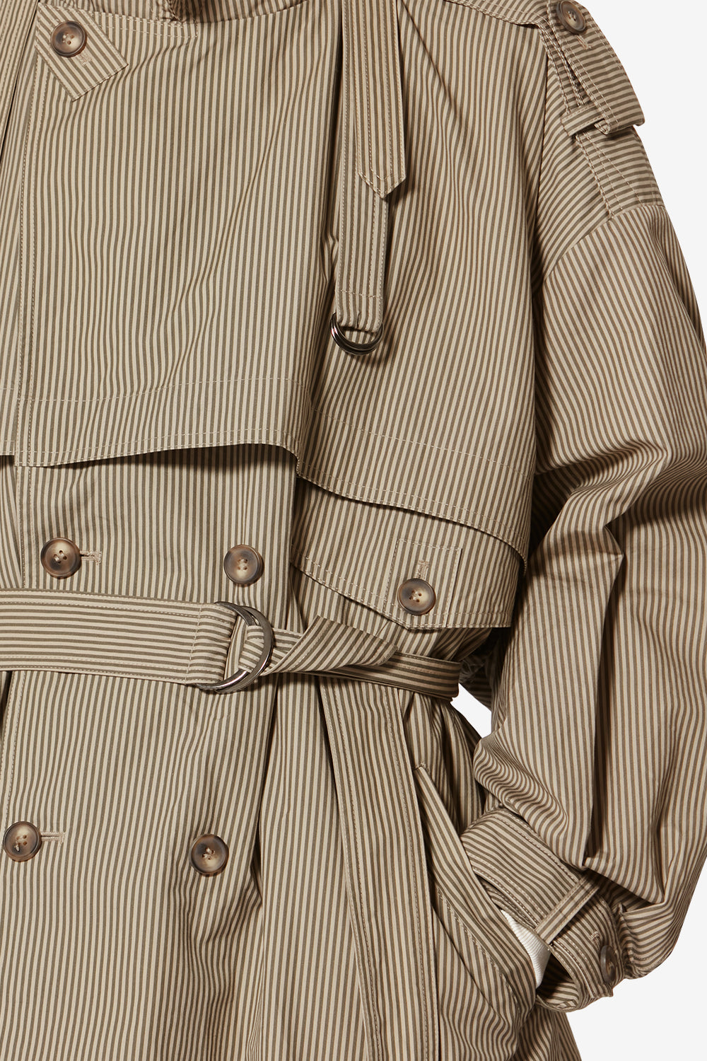 Veste claya en coton rayé - Beige-kaki - Woman - 3