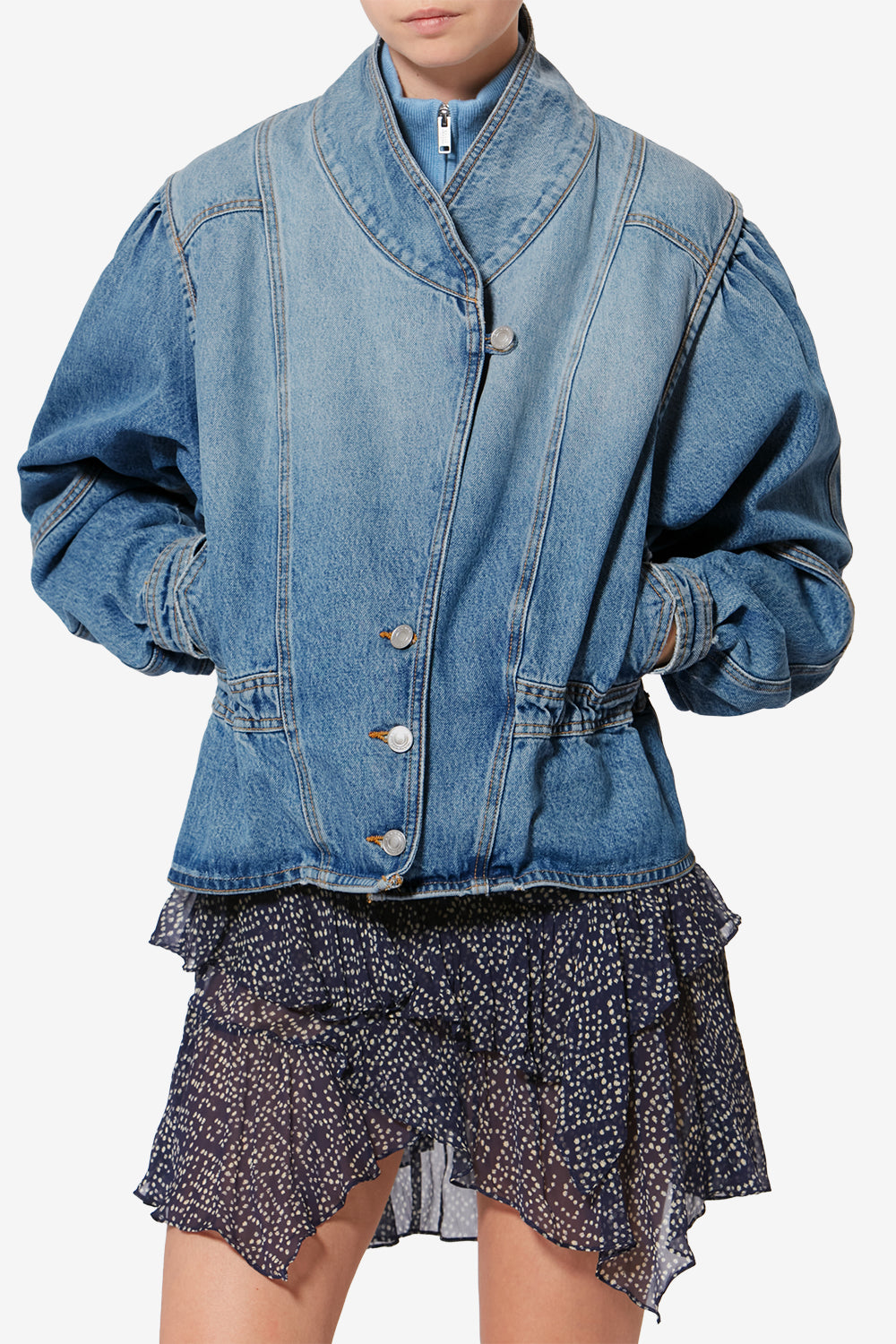 Veste dolie en coton - Bleu clair - Woman - 4