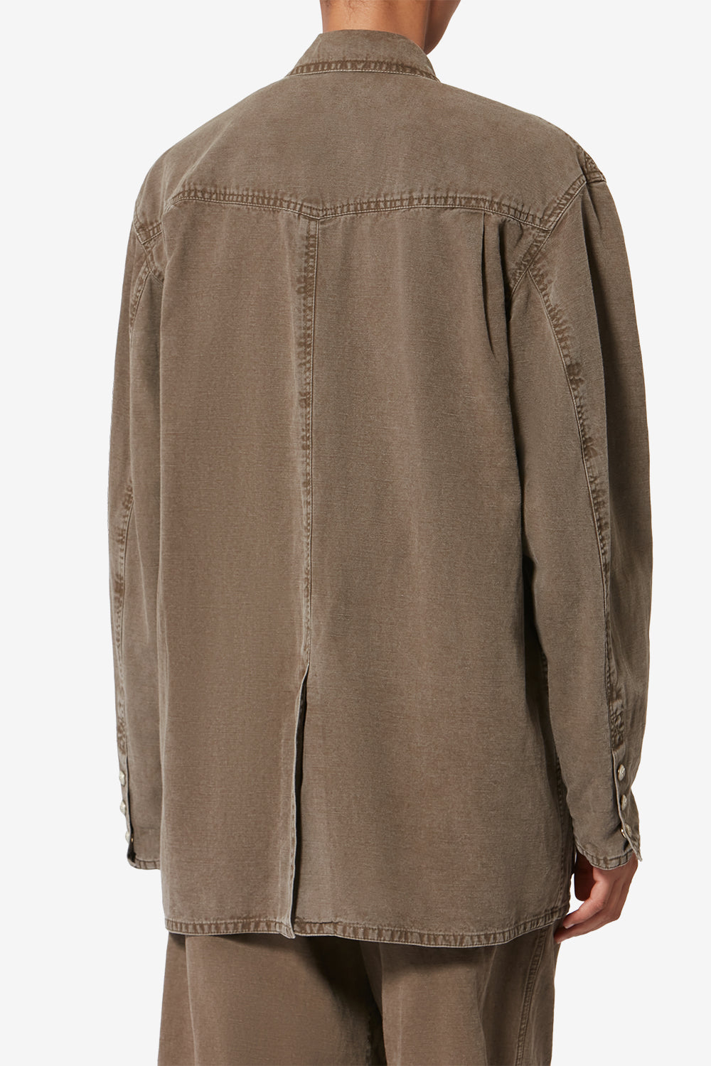 Veste nevala en toile de lin et coton - Foncé bronze - Woman - 5