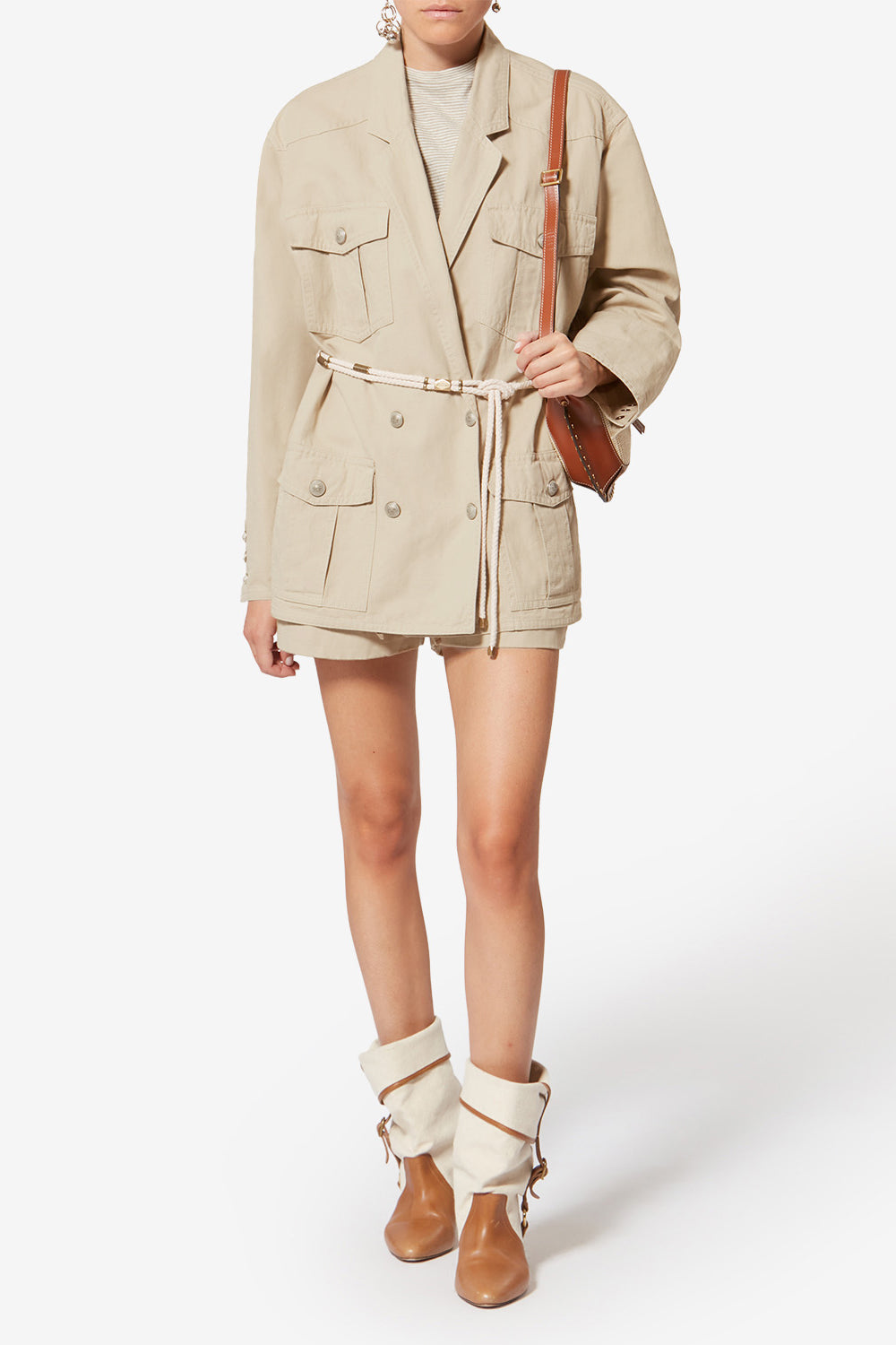 Veste nevala en toile de lin et coton - Beige - Woman - 2