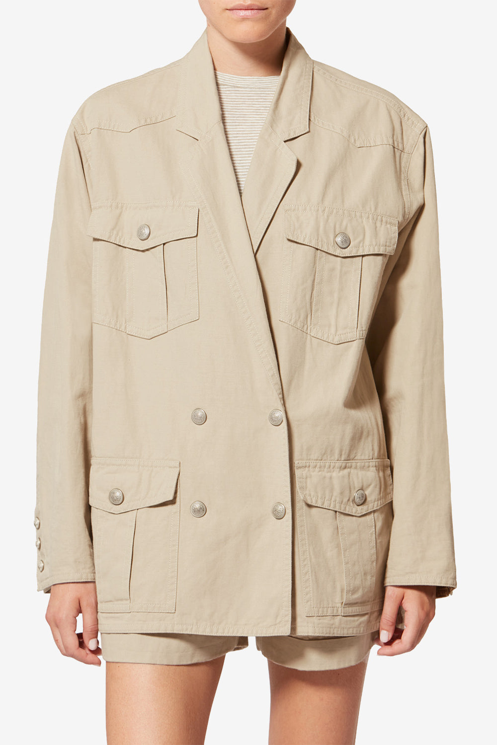 Veste nevala en toile de lin et coton - Beige - Woman - 4