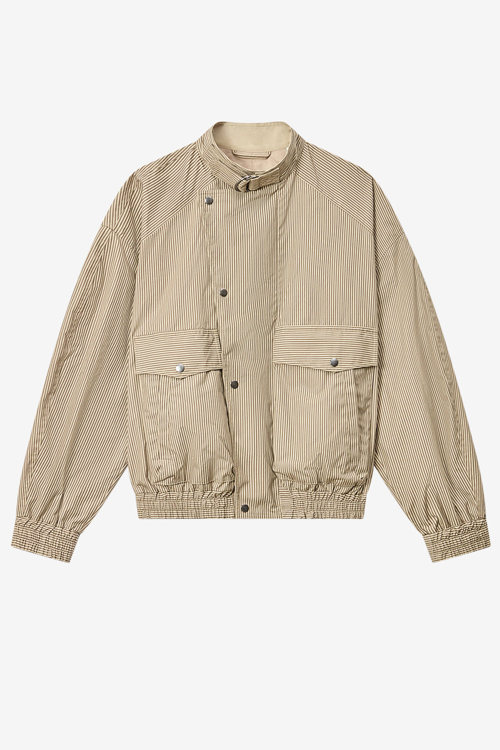 Corto striped cotton jacket - Beige-khaki - Man - 1