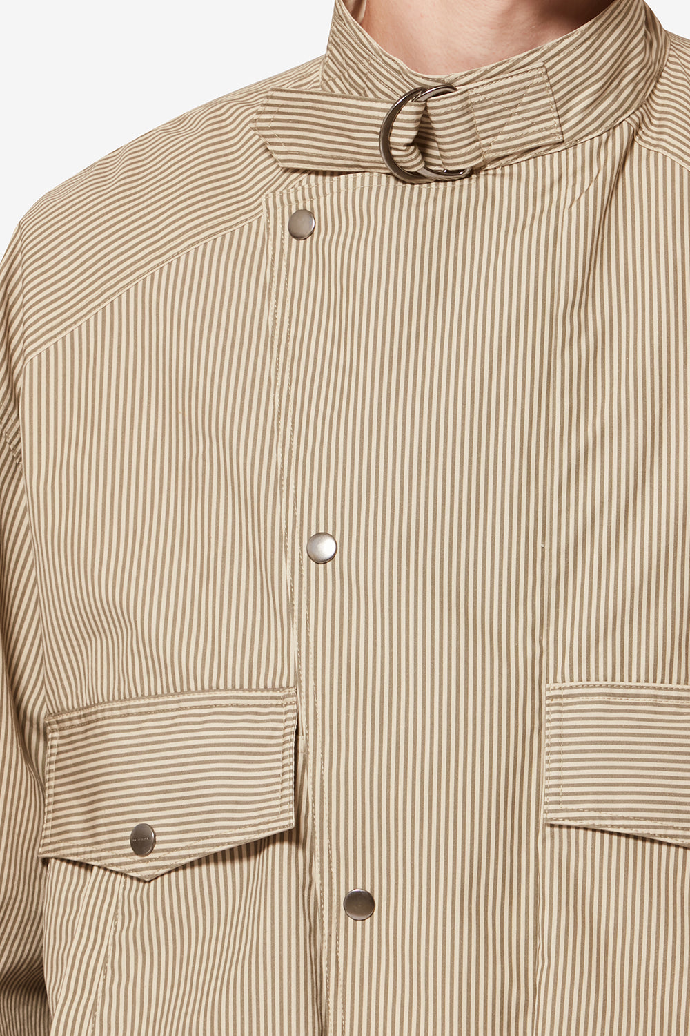 Corto striped cotton jacket - Beige-khaki - Man - 3
