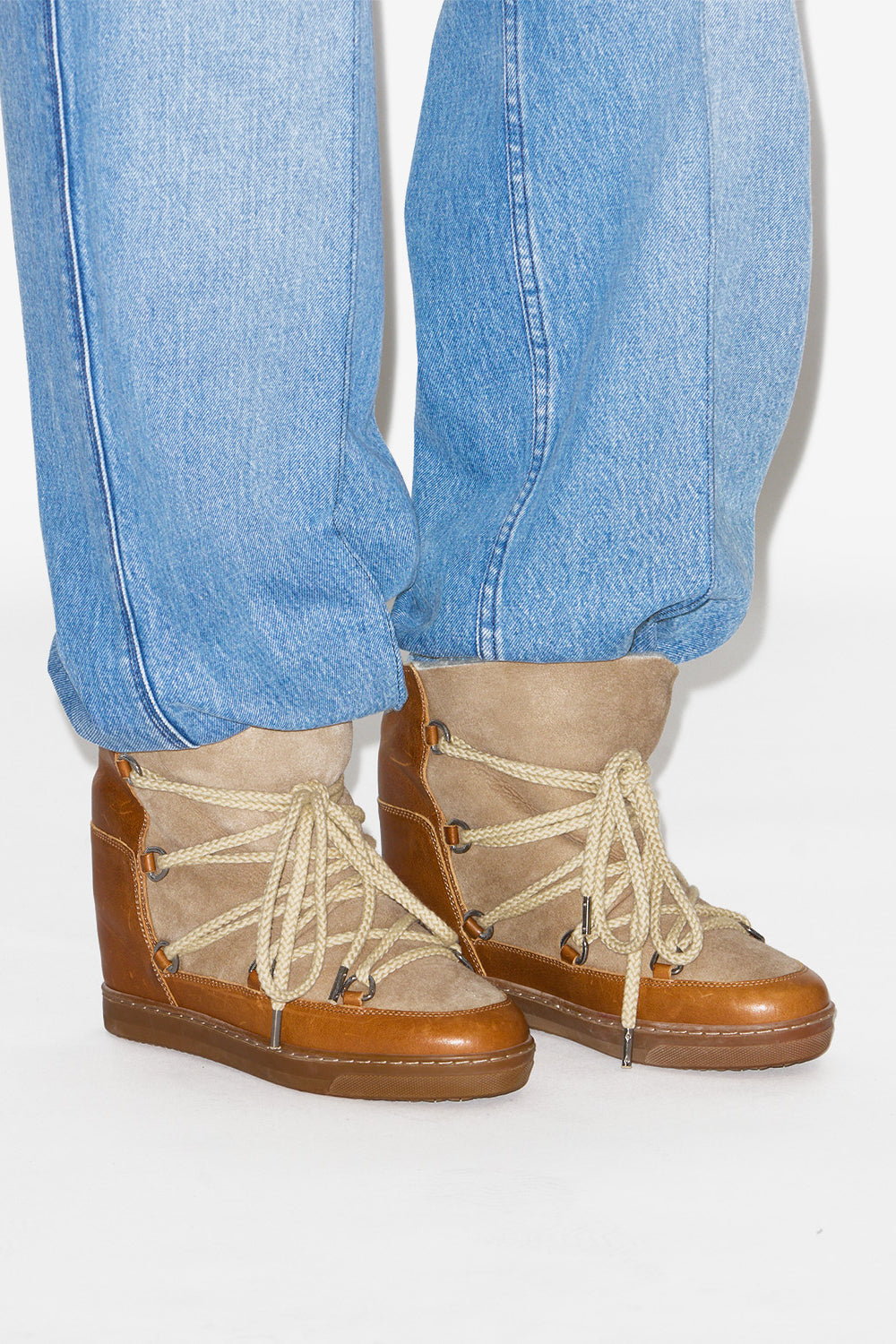Nowles shearling-lined snow boots - Camel - Woman - 5