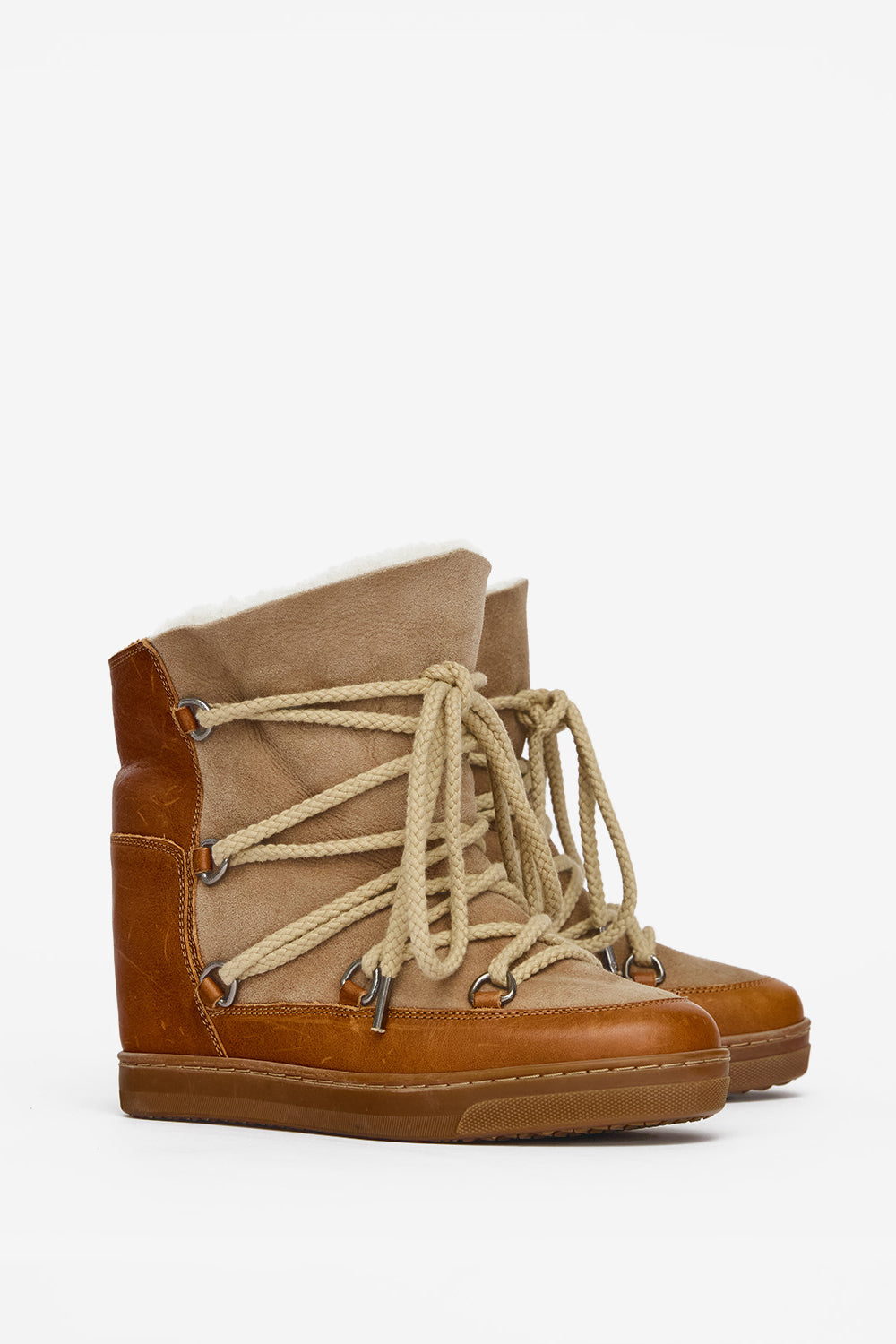 Nowles shearling-lined snow boots - Camel - Woman - 3
