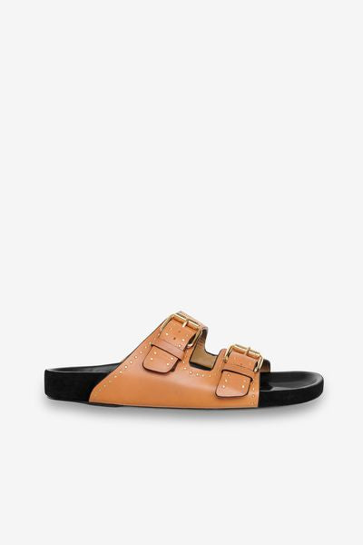 Sandales ouvertes en cuir lennyo - Naturel - Woman - 1