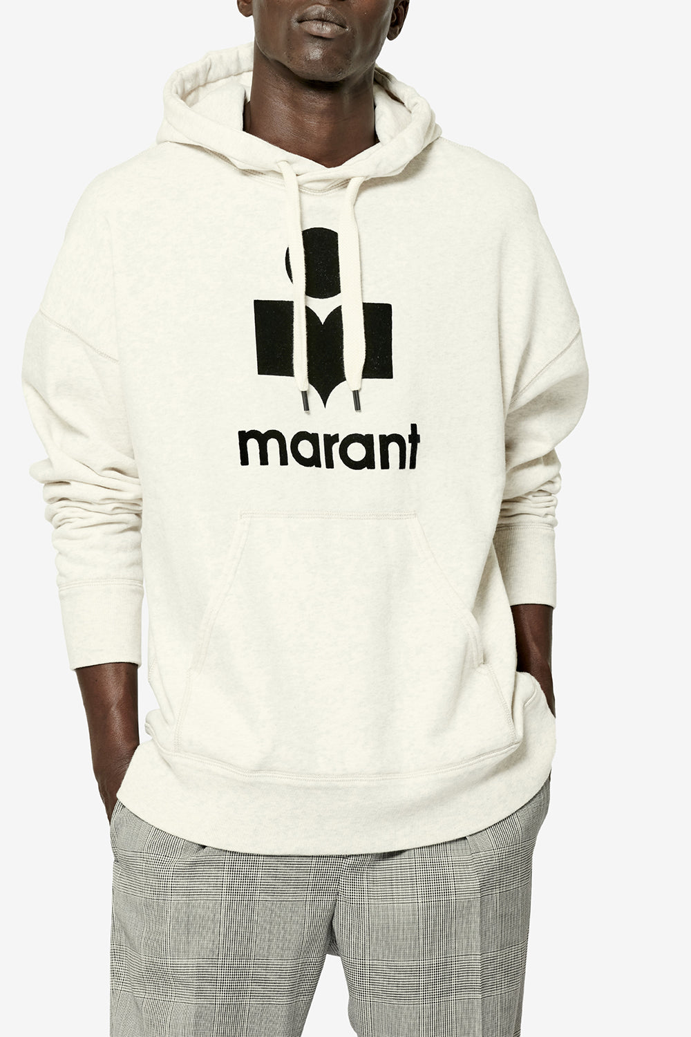 Miley logo oversize hoodie sweatshirt - Ecru - Man - 4