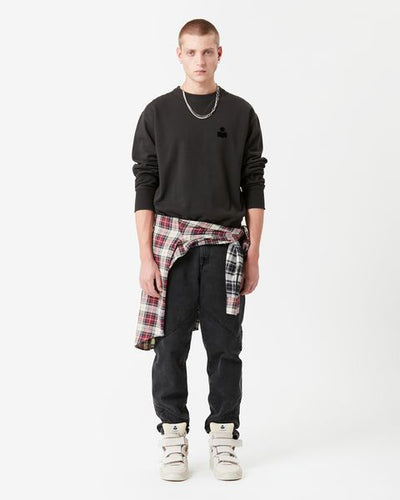 Mike cotton sweatshirt - Nero lavato - Man - 1