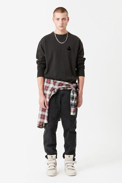 Felpa in cotone a maniche lunghe - Nero lavato - Man - 2