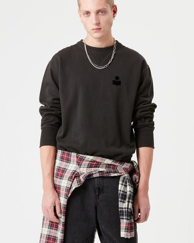 Mike cotton sweatshirt - Nero lavato - Man - 3