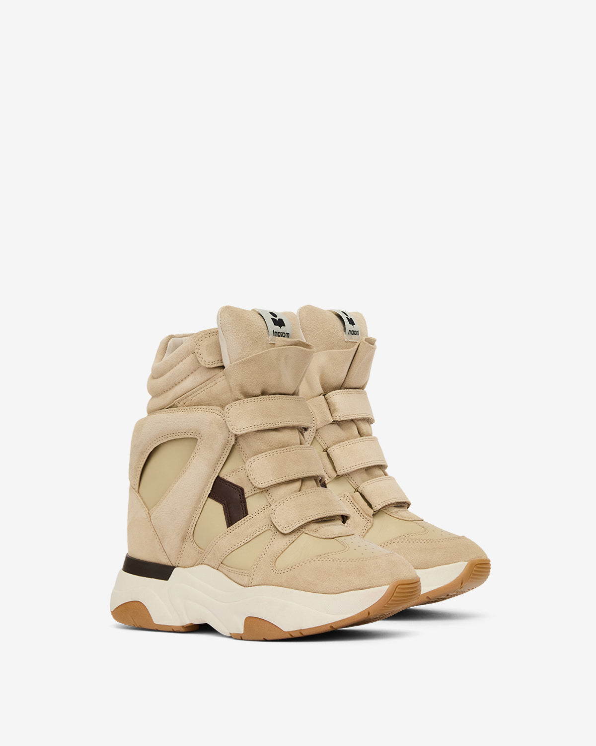 Balskee 하이탑 스웨이드 가죽 웨지 하이탑 스니커즈 - Ecru - chocolate - Woman - 3