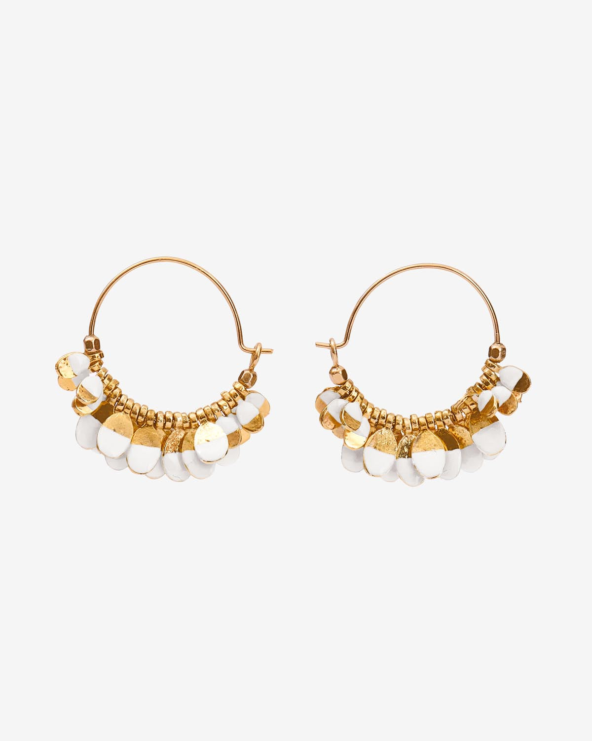 Casablanca golden hoop earrings - Ecru - Woman - 1