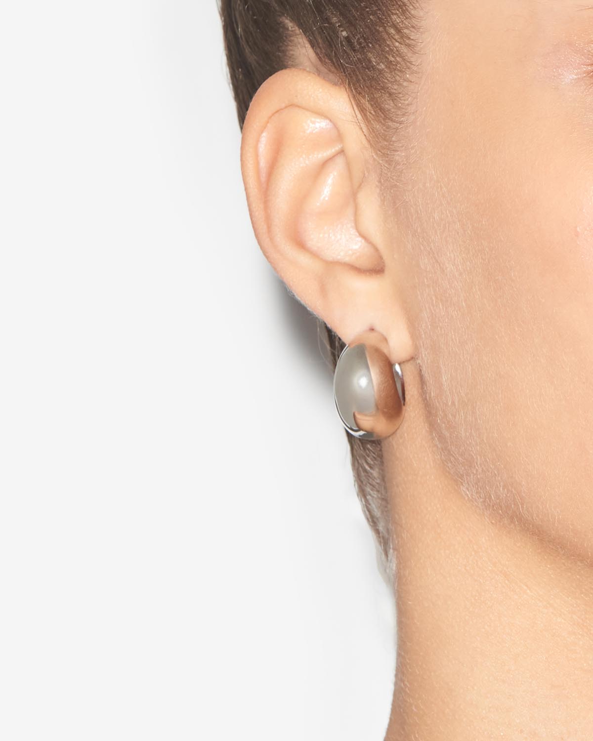 Shiny crescent earrings Woman Silver 2