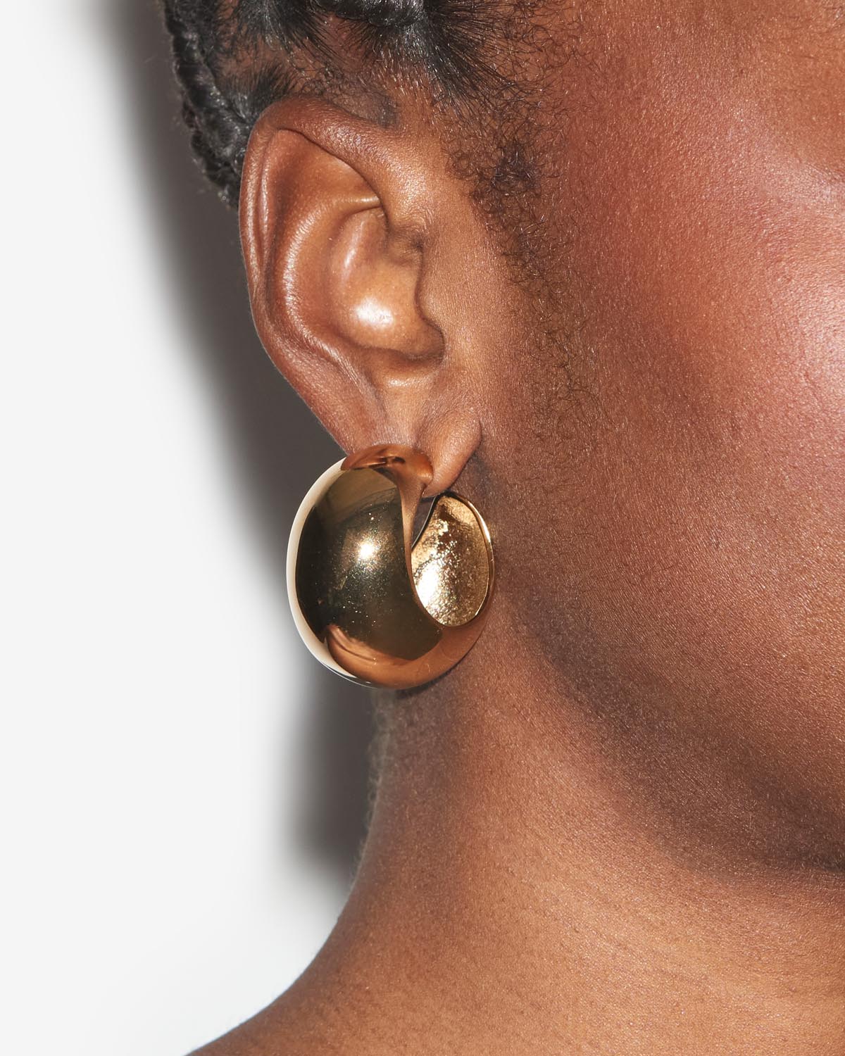 Shiny crescent earrings Woman Gold 2
