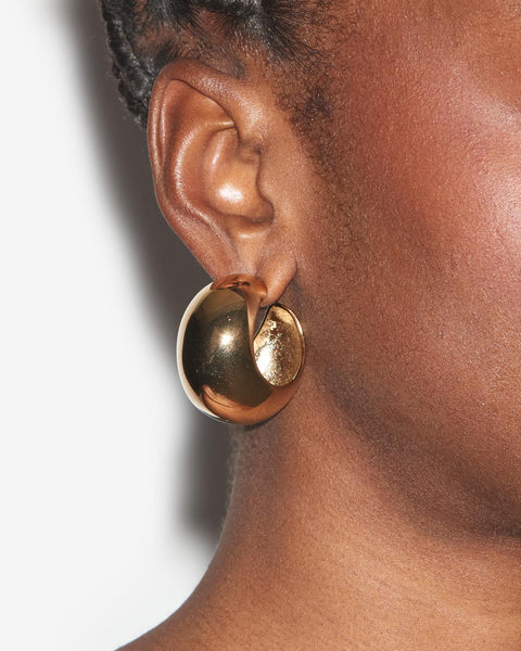 Shiny crescent earrings Woman Gold 1