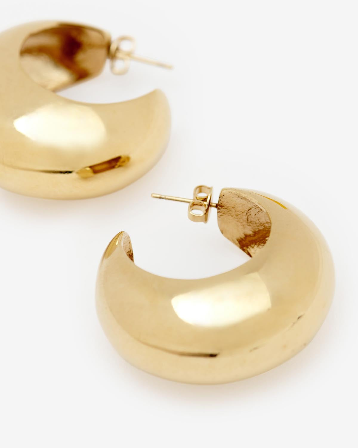 Shiny crescent earrings Woman Gold 3