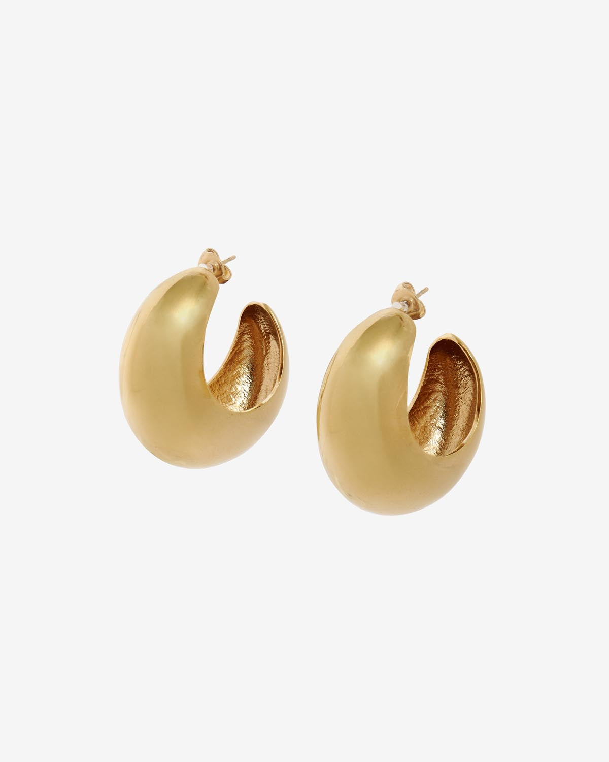 Shiny crescent earrings Woman Gold 4