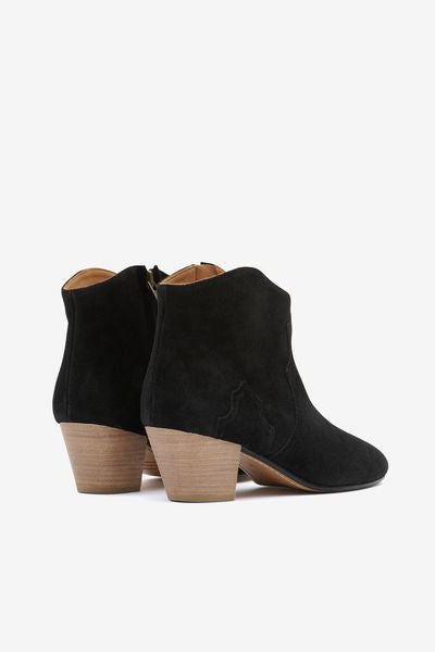 Dicker suede calfskin leather boots - Black - Woman - 4