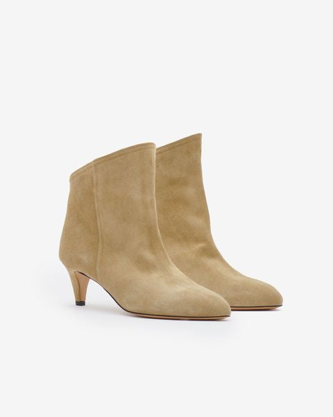 Boots en cuir velours dripi Woman Taupe 10