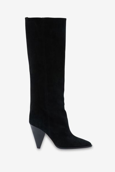 Bottes en cuir de veau velours ririo - Noir - Woman - 2