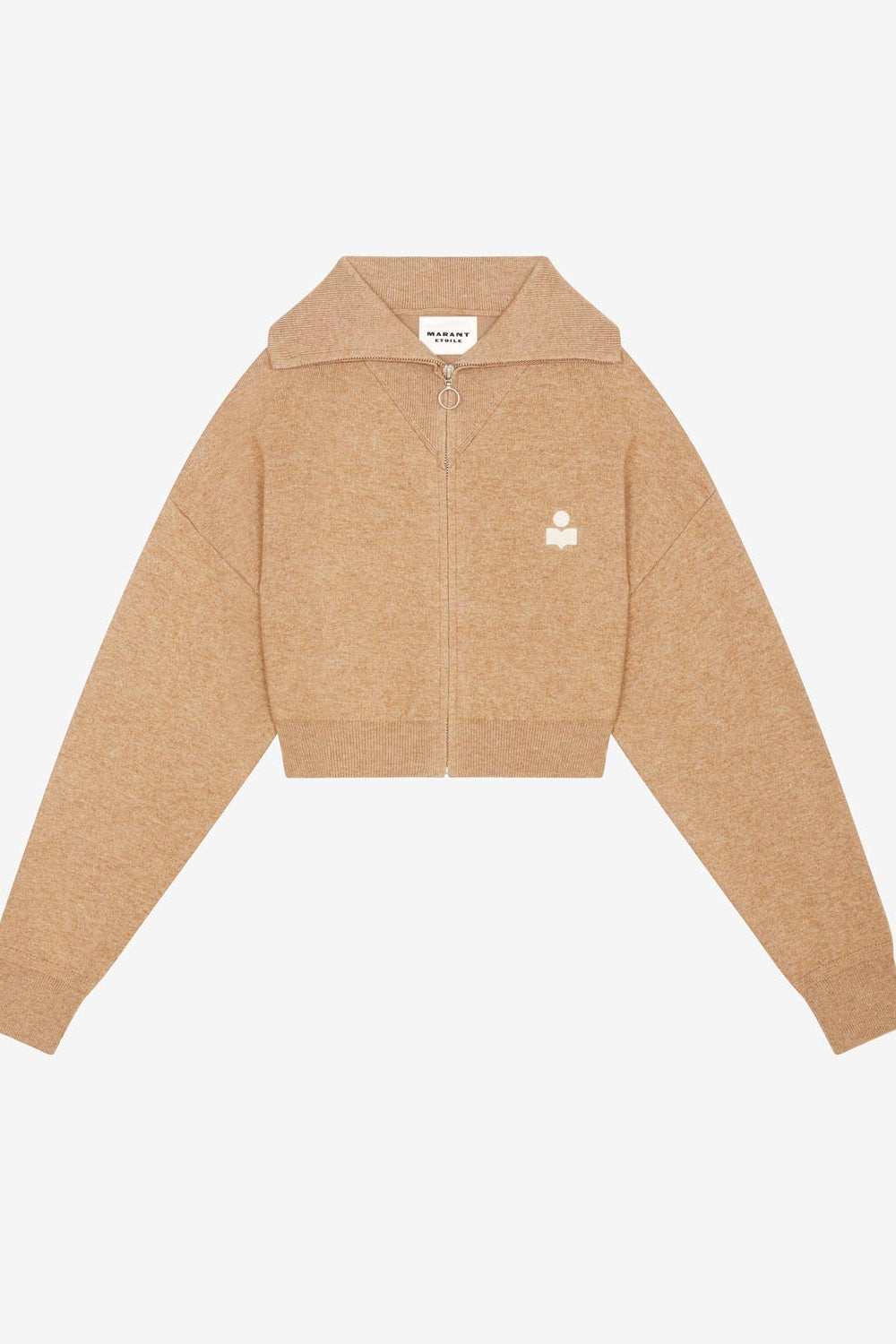 Cardigan oxane court en maille - Camel - Woman - 1