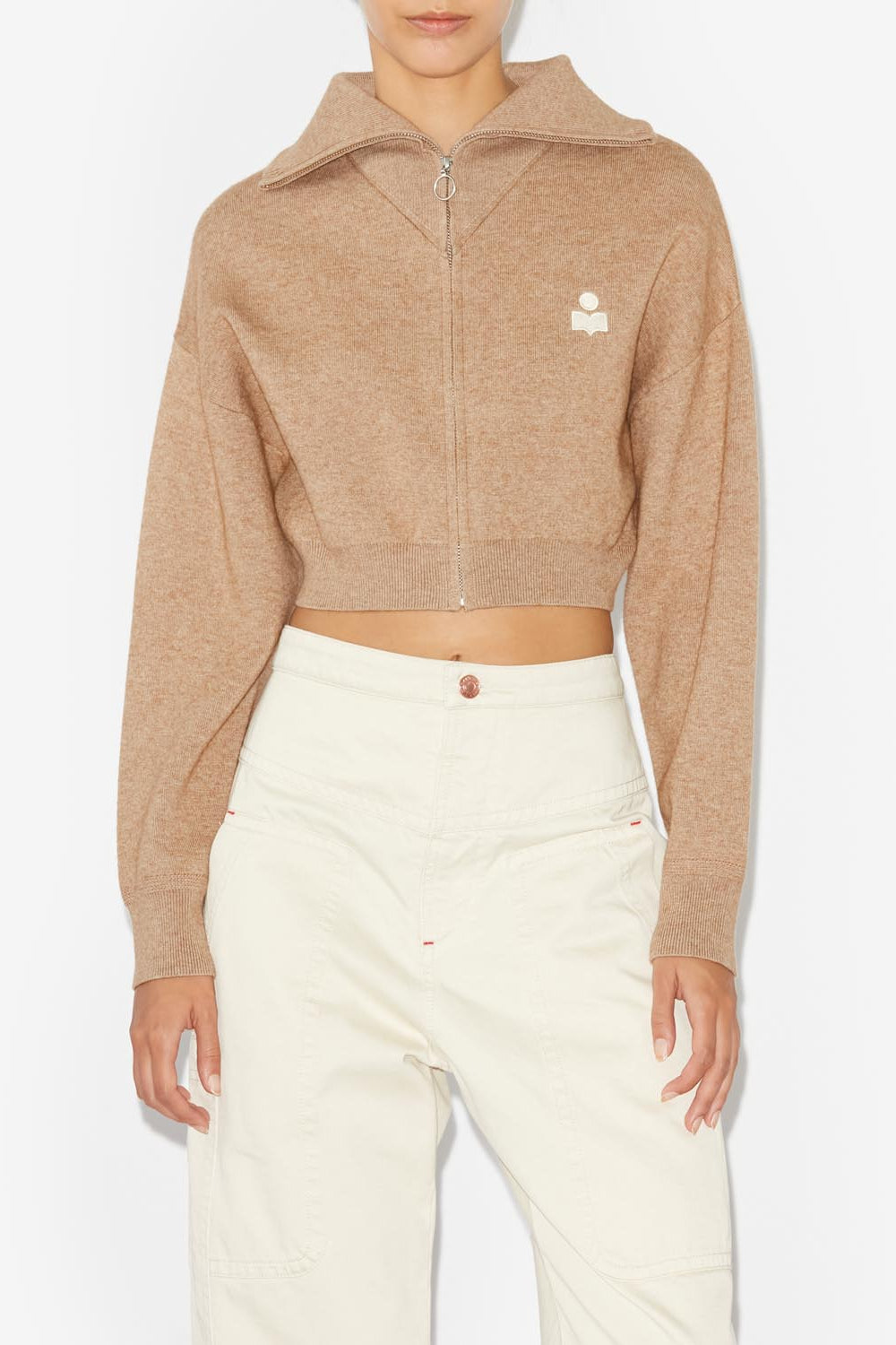 Cardigan oxane court en maille - Camel - Woman - 7