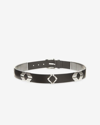 Cintura in pelle di vitello tehora - Black and silver - Woman - 3