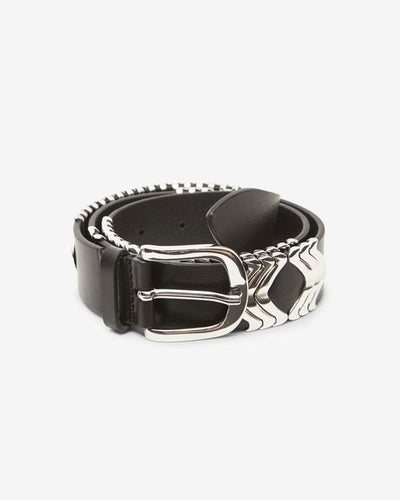 Cintura in pelle di vitello tehora - Black and silver - Woman - 5