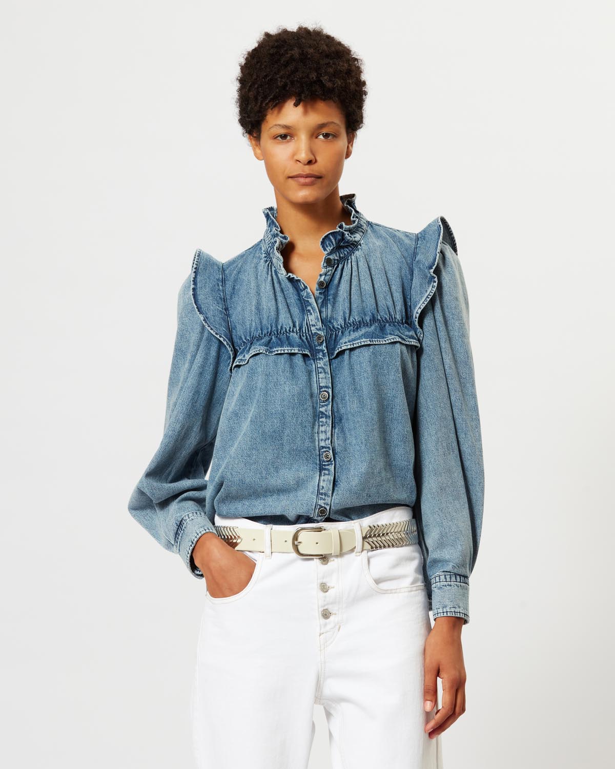 Jeanshemd Idety Damen hellblau | ISABEL MARANT Offizielle Website