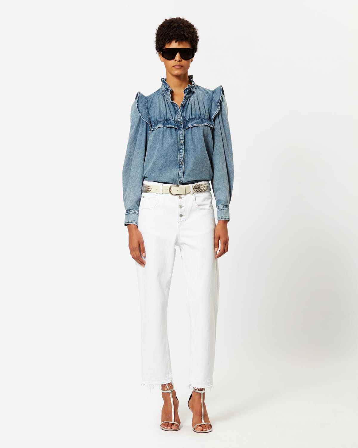 Jeanshemd Idety Damen hellblau | ISABEL MARANT Offizielle Website