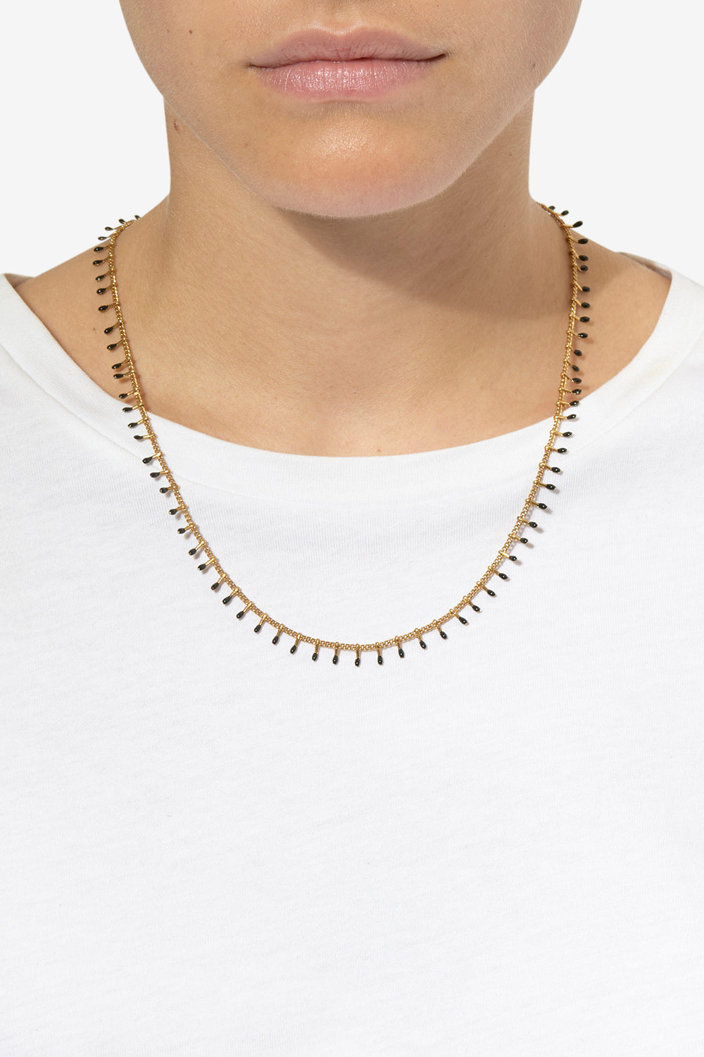 Collana a catena in ottone dorato casablanca - Nero - Woman - 2