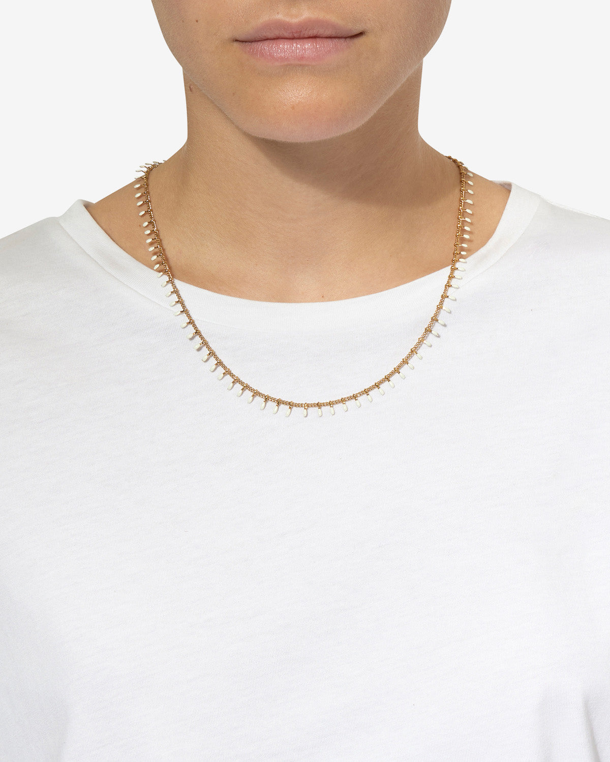 Collana a catena in ottone dorato casablanca - Ecru - Woman - 2