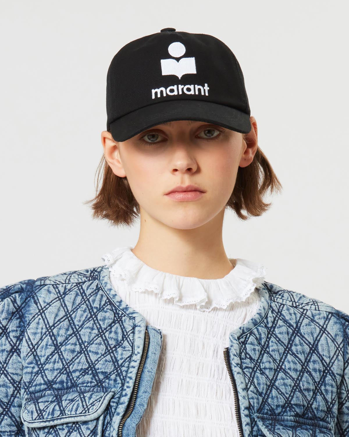 Basecap tyron aus canvas mit logo - Black and ecru - Woman - 2