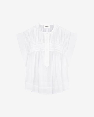 Haut sans manche en voile de coton leaza - Blanc - Woman - 9