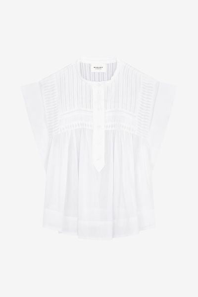 Leaza top in voile di cotone - Bianco - Woman - 1