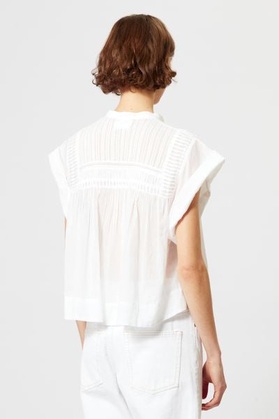 Leaza top in voile di cotone - Bianco - Woman - 9