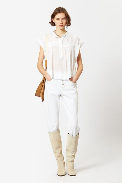 Leaza top in voile di cotone - Bianco - Woman - 3