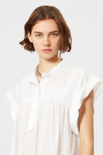 Leaza top in voile di cotone - Bianco - Woman - 7