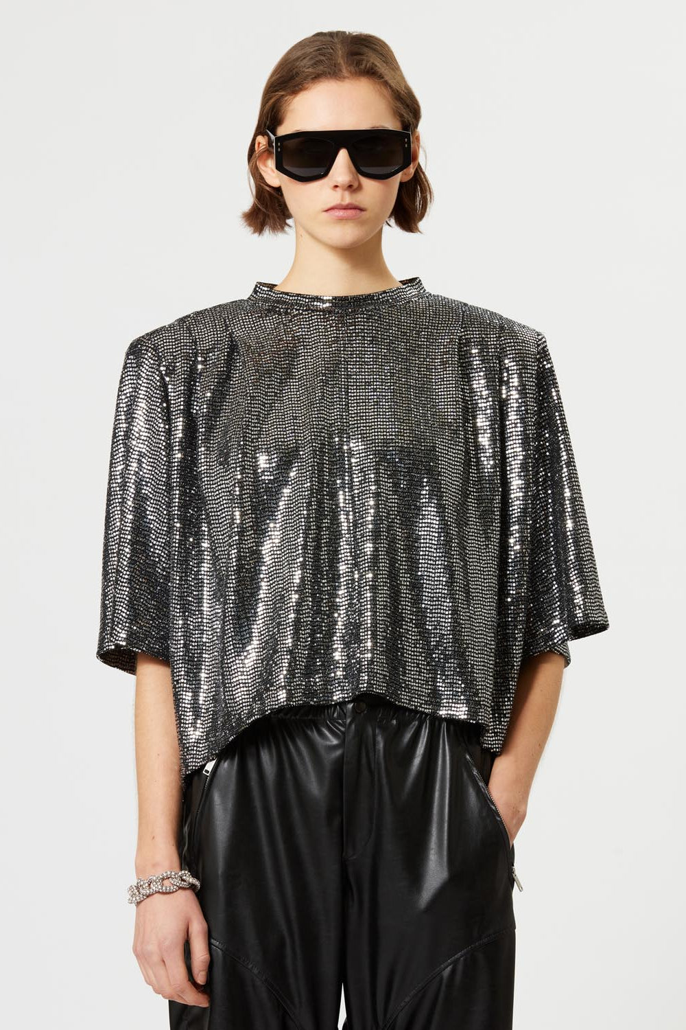 Delfi 3/4 sleeve top - Argento - Woman - 3