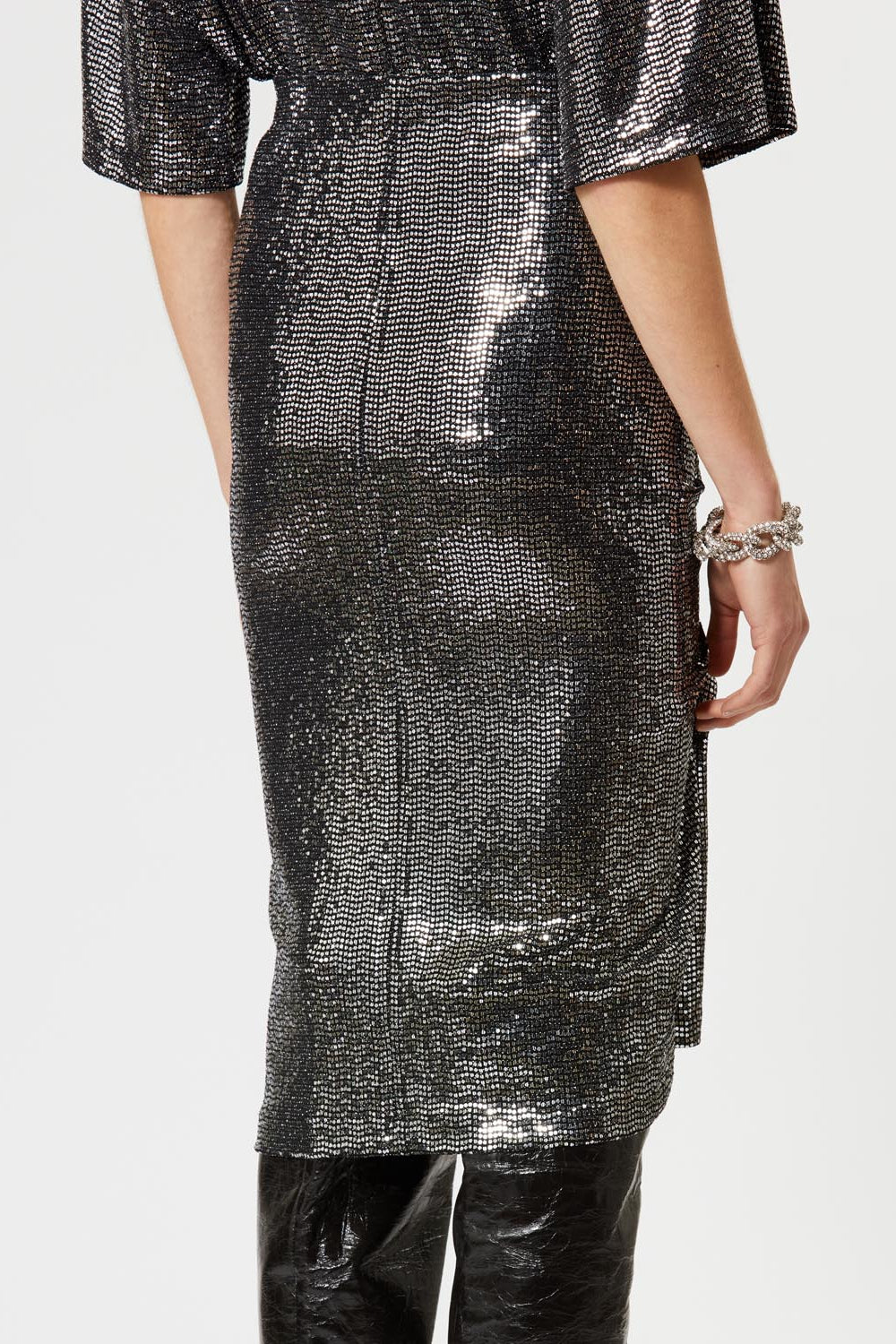 Rhinestone pencil skirt dolene - Argento - Woman - 5