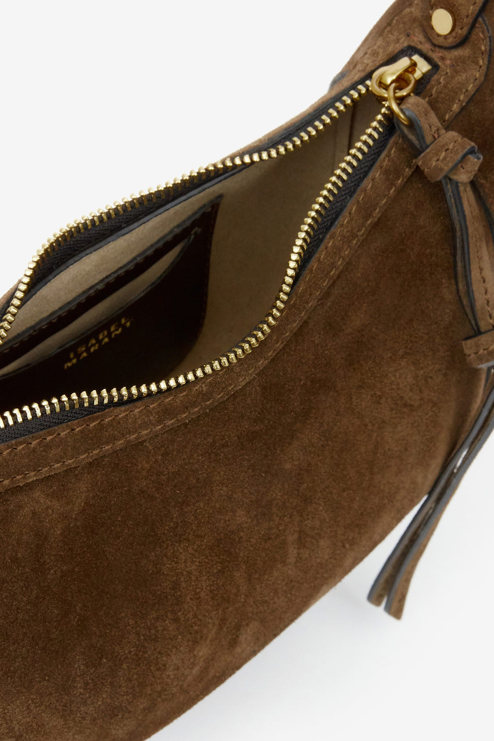 Oskan moon suede calfskin baguette handbag - Bronze - Woman - 4