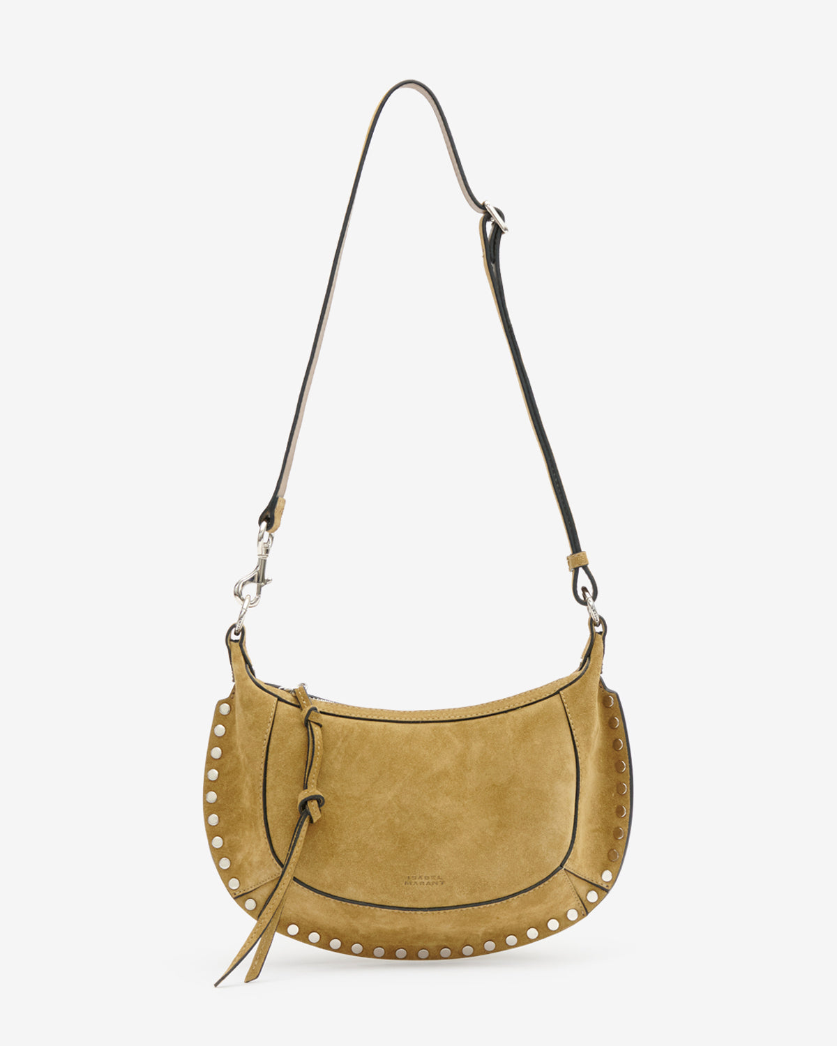Bolso de mano baguette oskan moon en piel de becerro de ante - Taupe - Woman - 6