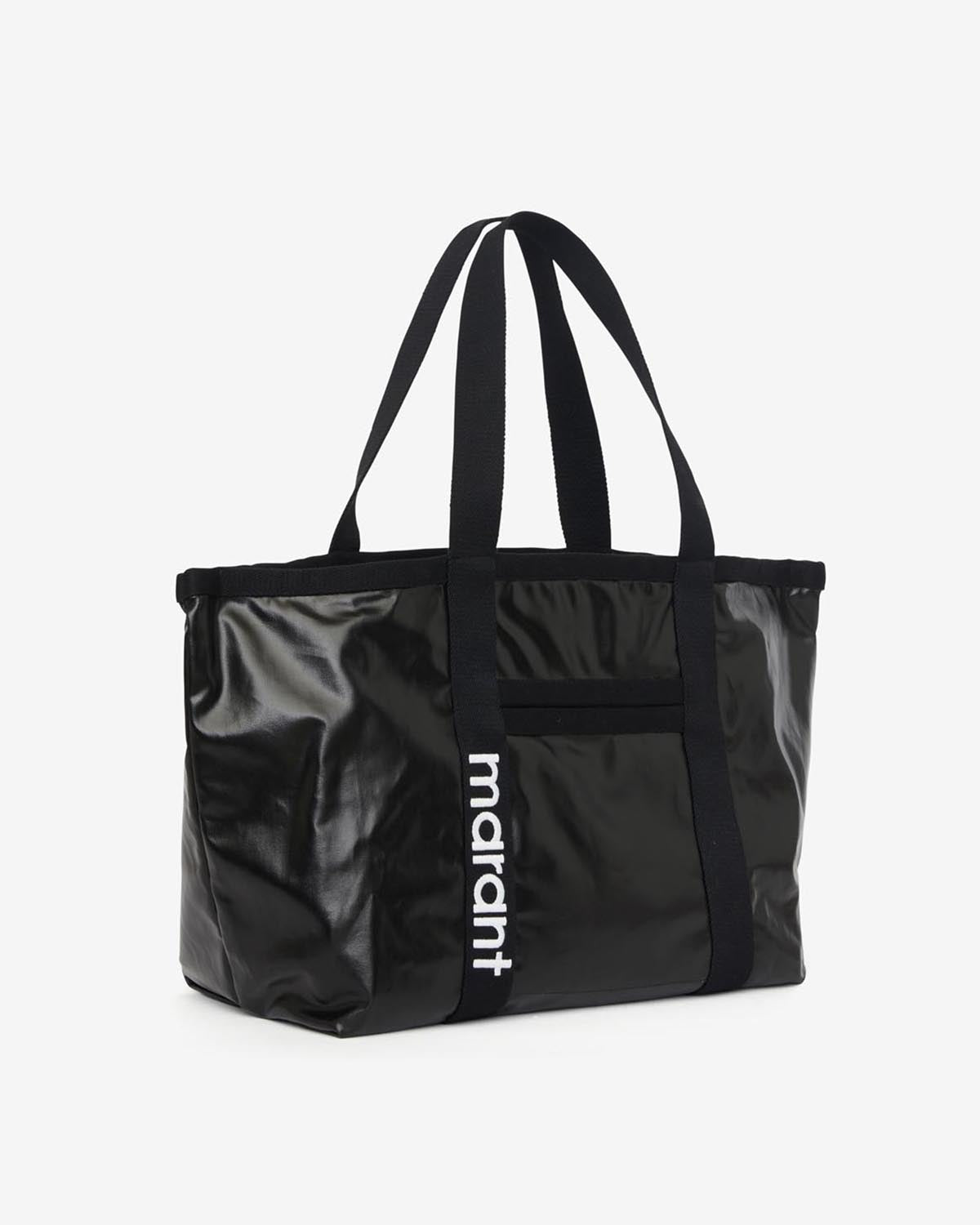Bolso tote a rayas para llevar al hombro de algodón revestido darwen - Negro - Woman - 3