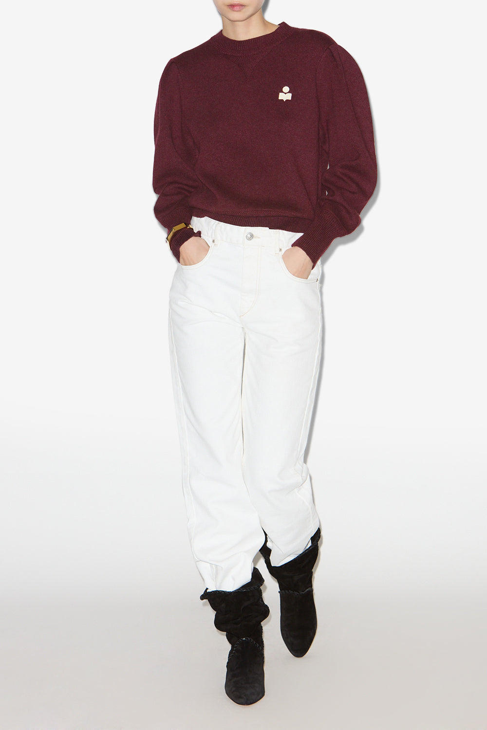 Pull kelaya en maille mélangée fine - Bordeaux - Woman - 2