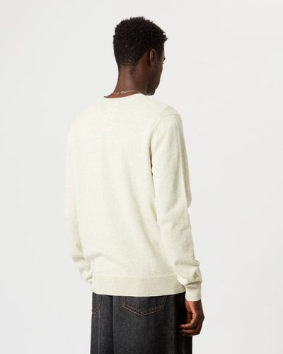 Pull evans à logo en laine et coton - Gris clair - Man - 4